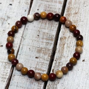 Mookaite Bracelet, Gemstone Stretch Bracelet